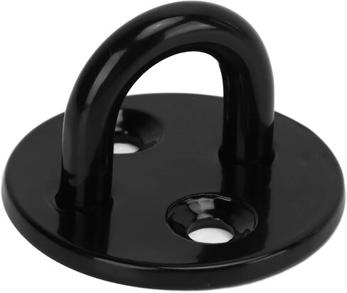 RiToEasysports Enhanced Load Bearing Heavy Duty Eye Plate Black Stainless Steel 5Pcs Suitable for Chain, Wire Rope, Brick Wall Installation (6mm) in Kuwait