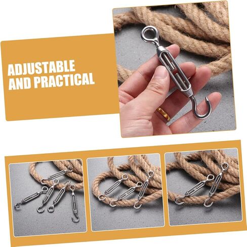 PRETYZOOM 5pcs Stainless Steel Wire Rope Tightener Turnbuckle Hooks for Fence Sun Shade Tent Cable Setup Fixed Tensioner in Saudi Arabia
