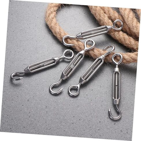 PRETYZOOM 5pcs Stainless Steel Wire Rope Tightener Turnbuckle Hooks for Fence Sun Shade Tent Cable Setup Fixed Tensioner in Saudi Arabia