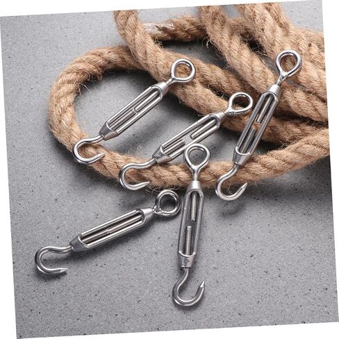 PRETYZOOM 5pcs Stainless Steel Wire Rope Tightener Turnbuckle Hooks for Fence Sun Shade Tent Cable Setup Fixed Tensioner in Saudi Arabia