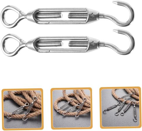 PRETYZOOM 5pcs Stainless Steel Wire Rope Tightener Turnbuckle Hooks for Fence Sun Shade Tent Cable Setup Fixed Tensioner in Saudi Arabia