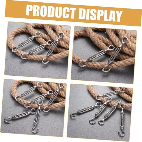 PRETYZOOM 5pcs Stainless Steel Wire Rope Tightener Turnbuckle Hooks for Fence Sun Shade Tent Cable Setup Fixed Tensioner in Saudi Arabia