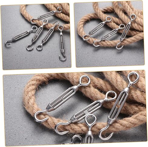 PRETYZOOM 5pcs Stainless Steel Wire Rope Tightener Turnbuckle Hooks for Fence Sun Shade Tent Cable Setup Fixed Tensioner in Saudi Arabia