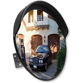SecurityMan 18 Inch Convex Mirror for Blind Spots - Shatterproof with Adjustable 90° Fisheye View - Outdoor and Indoor Safety Mirror for Driveways, Garages, and Hallways in Saudi Arabia