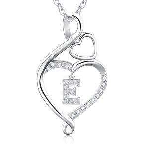 Riviko Infinity Heart Necklace الأولي للنساء ، 925 Sterling Silver Letter Jewelry Personized Jewelry ، اسم قلادة التخرج عيد ميلاد هدايا عيد الأم لأمي المرأة زوجة صديق in Kuwait