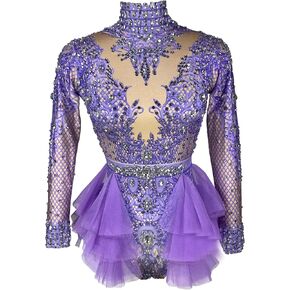 Youmeisha Rhinestone Stretch Bodysuit for Women Sexy Pole Dance Leotard Prom Birthday Party Outfit Stage Show Dance Costume in Saudi Arabia