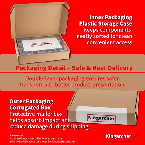 Kingarcher 252 Pcs Hex Head Nuts and Bolts Set – 1/4"-20, 5/16"-18, 3/8"-16, 304 Stainless Steel Assortment Kit with Washers and Storage Case in Saudi Arabia