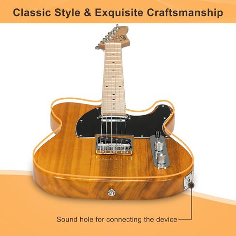 Glarry 39 "GTL Electric Guitar لمحبي الموسيقى ، SS Pickups Maple Fingerboard مع حقيبة الغيتار حزمة الإكسسوارات (أصفر شفاف) in Kuwait