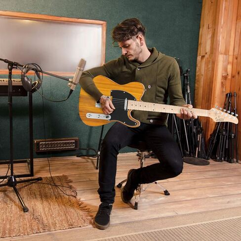 Glarry 39 "GTL Electric Guitar لمحبي الموسيقى ، SS Pickups Maple Fingerboard مع حقيبة الغيتار حزمة الإكسسوارات (أصفر شفاف) in Kuwait