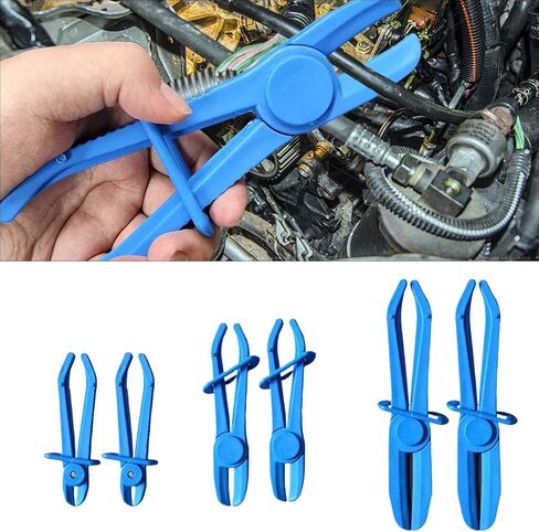 6PCS Hose Clamp Pliers, 3 Size Line Clamp Pliers Set, Plastic Hose Pinch Off Pliers, Hose Clamping Tools for Radiator Hoses, Flexible Hoses Gas Lines Fuel Hoses Coolant Hoses Brake Hoses (Blue) in Saudi Arabia