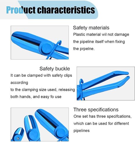 6PCS Hose Clamp Pliers, 3 Size Line Clamp Pliers Set, Plastic Hose Pinch Off Pliers, Hose Clamping Tools for Radiator Hoses, Flexible Hoses Gas Lines Fuel Hoses Coolant Hoses Brake Hoses (Blue) in Saudi Arabia