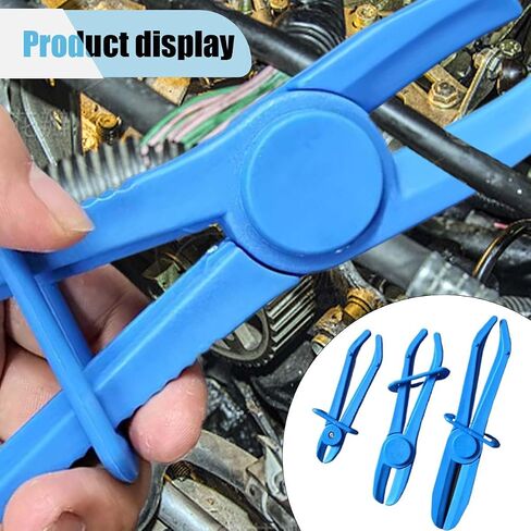 6PCS Hose Clamp Pliers, 3 Size Line Clamp Pliers Set, Plastic Hose Pinch Off Pliers, Hose Clamping Tools for Radiator Hoses, Flexible Hoses Gas Lines Fuel Hoses Coolant Hoses Brake Hoses (Blue) in Saudi Arabia