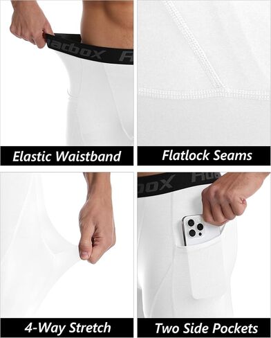 Roadbox 1 أو 2 pack pant pants الرجال ، يديرون طماق تمرين مع جيوب ، جيم السلة لباس ضيق للطبقة القاعدة in Saudi Arabia
