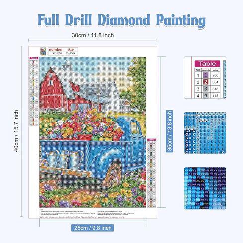 مجموعات اللوحات الماس Ghkud Flowers للكبار ، DIY 5D Book Diamond Painting ، Full Drill Diamond Art Rather Pictures Picture Perfect for Groure و Home Wall Decor in Kuwait