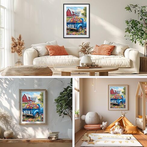 مجموعات اللوحات الماس Ghkud Flowers للكبار ، DIY 5D Book Diamond Painting ، Full Drill Diamond Art Rather Pictures Picture Perfect for Groure و Home Wall Decor in Kuwait