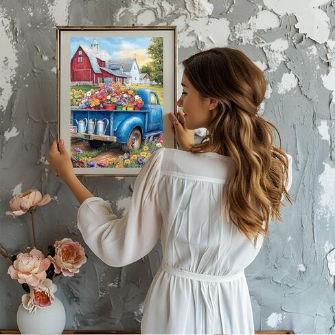 مجموعات اللوحات الماس Ghkud Flowers للكبار ، DIY 5D Book Diamond Painting ، Full Drill Diamond Art Rather Pictures Picture Perfect for Groure و Home Wall Decor in Kuwait
