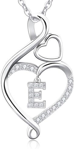 RIVIKO Infinity Heart Initial Necklace for Women,925 Sterling Silver Letter Pendant Personalized Jewelry,Name Necklace Graduation Birthday Mother's Day Gifts for Mom Women Wife Friend in Kuwait