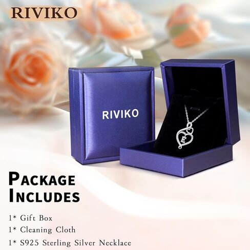 RIVIKO Infinity Heart Initial Necklace for Women,925 Sterling Silver Letter Pendant Personalized Jewelry,Name Necklace Graduation Birthday Mother's Day Gifts for Mom Women Wife Friend in Kuwait