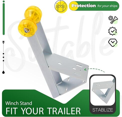 Winch Stand Compatible with Universal Boat Parts W/Roller Fit for 2" and 3" Winch Posts Galvanized Steel Rubber in Saudi Arabia