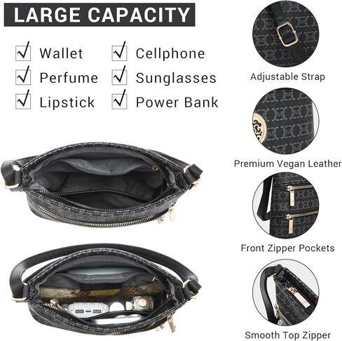 Crossbody Bags for Women Multi Pocket Crossbody Purses Trendy Vegan Leather Shoulder Handbags with Adjustable Strap in Kuwait