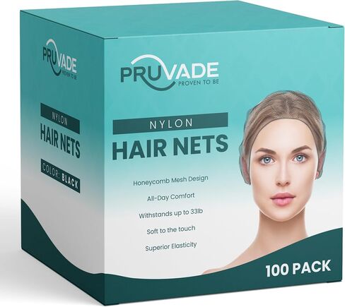 نايلون شبكات الشعر للنساء والرجال | 100 حزمة | 24 "Honeycomb Mesh Hair Net لخدمة الطعام ، والاستخدام الطبي والصناعي - التنفس والقوي للشعر الكعك ، معظم الشعر الطويل والقصير - اللاتكس مجانًا in Kuwait
