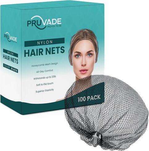 نايلون شبكات الشعر للنساء والرجال | 100 حزمة | 24 "Honeycomb Mesh Hair Net لخدمة الطعام ، والاستخدام الطبي والصناعي - التنفس والقوي للشعر الكعك ، معظم الشعر الطويل والقصير - اللاتكس مجانًا in Kuwait
