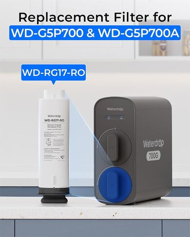 مرشح Waterdrop WD-G5P700-RO ، بديل لـ WD-G5P700 و WD-G5P700A نظام التناضح العكسي ، العمر على مدار 24 شهرًا in Saudi Arabia