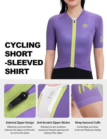 inbike Women's Cycling Jersey ، قمصان الدراجة الكاملة للدراجات القابلة للتنفس قمم ركوب الدراجات التنفس القابلة للتنفس مع 3 جيوب in Kuwait
