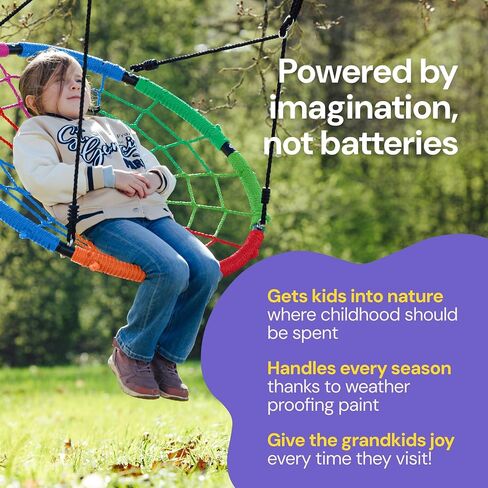 40 Inch Tree Swing Saucer Swing - 800Lb Weight Capacity, 900D Oxford Waterproof, With Hanging Straps Tree Swings for Kids Outdoor Swing For Kids Swing | Tire Swing | Tree Swing For Adults | Disc Swing in Kuwait