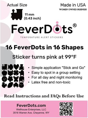 Fever Alert Stickers in Shapes and Hearts (Variety Shapes, 16 Count) in Kuwait