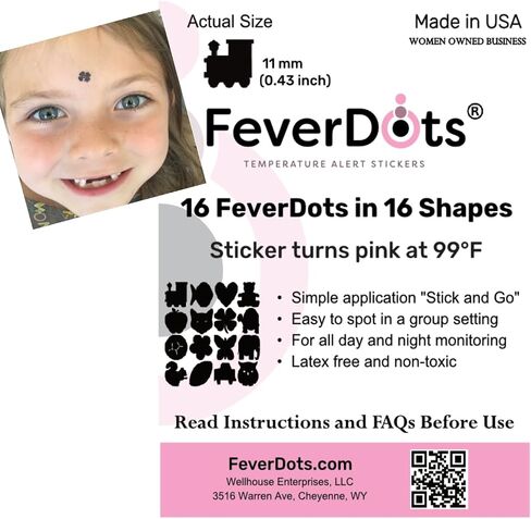Fever Alert Stickers in Shapes and Hearts (Variety Shapes, 16 Count) in Kuwait