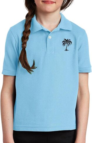 Boys Girls Button Down Polo Shirt Kids Golf Collared Short Sweve Soft Oxford T-Shirt Teens Teens Treadable Summer Usiform Tops in Saudi Arabia
