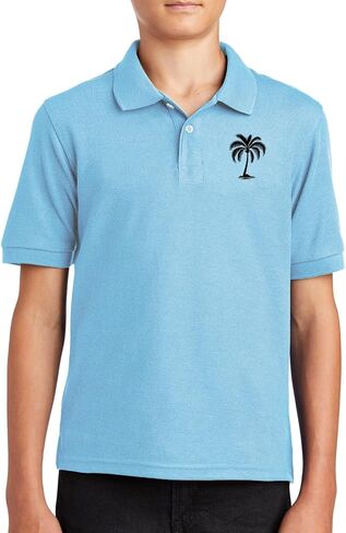 Boys Girls Button Down Polo Shirt Kids Golf Collared Short Sweve Soft Oxford T-Shirt Teens Teens Treadable Summer Usiform Tops in Saudi Arabia