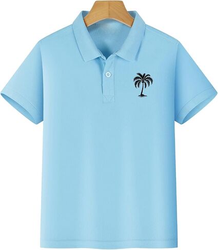 Boys Girls Button Down Polo Shirt Kids Golf Collared Short Sweve Soft Oxford T-Shirt Teens Teens Treadable Summer Usiform Tops in Saudi Arabia