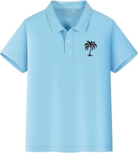 Boys Girls Button Down Polo Shirt Kids Golf Collared Short Sweve Soft Oxford T-Shirt Teens Teens Treadable Summer Usiform Tops in Saudi Arabia