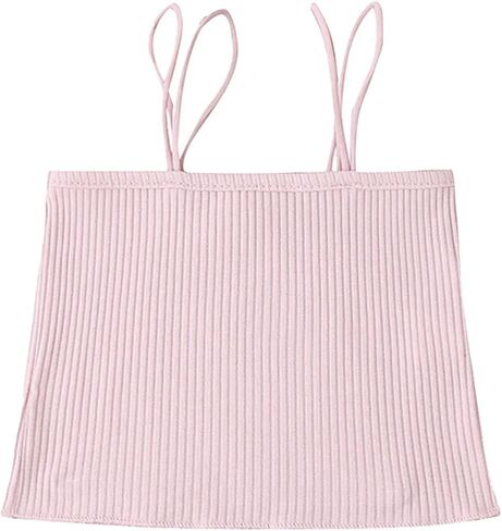 مضلعة متماسكة Cami Girls Tank Tops Spaghetti Strap Crop Tank Top for Girl Lundershirts Camisoles Toddler Babyless in Saudi Arabia