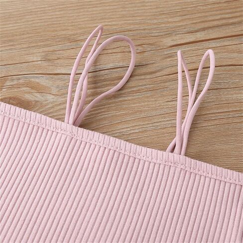 مضلعة متماسكة Cami Girls Tank Tops Spaghetti Strap Crop Tank Top for Girl Lundershirts Camisoles Toddler Babyless in Saudi Arabia