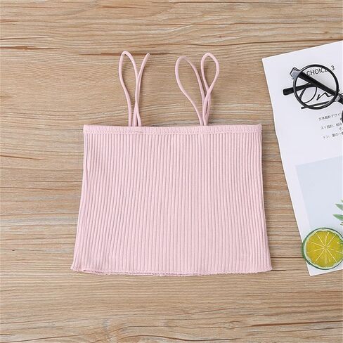 مضلعة متماسكة Cami Girls Tank Tops Spaghetti Strap Crop Tank Top for Girl Lundershirts Camisoles Toddler Babyless in Saudi Arabia