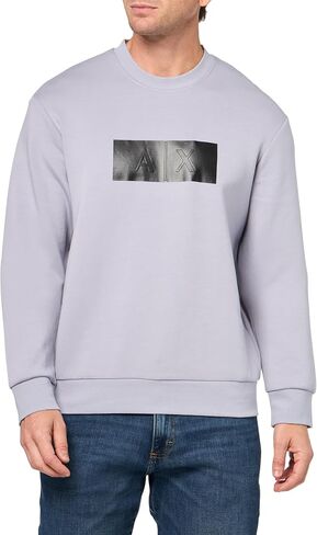 Armani Exchange Men's Monochromatic Rectangle A|x Logo Sweatshirt in Saudi Arabia