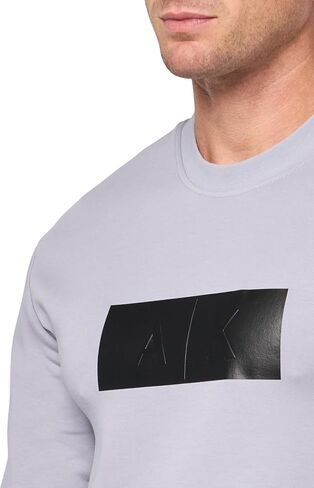 Armani Exchange Men's Monochromatic Rectangle A|x Logo Sweatshirt in Saudi Arabia