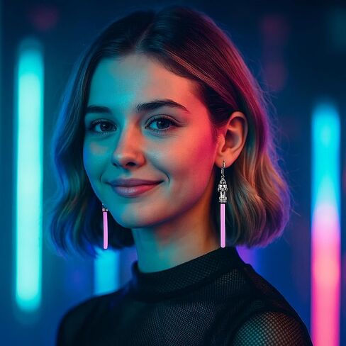 Sta War Lightsaber Drop Earrings,2 Pairs Classic Movie Red and Blue Dangle Earrings for Women Fans in Saudi Arabia