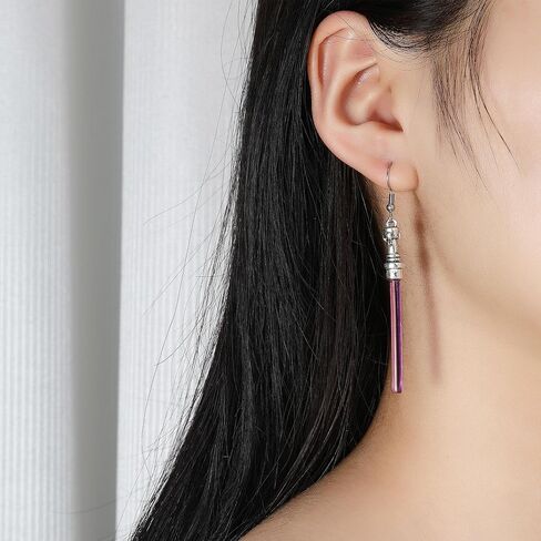 Sta War Lightsaber Drop Earrings,2 Pairs Classic Movie Red and Blue Dangle Earrings for Women Fans in Saudi Arabia