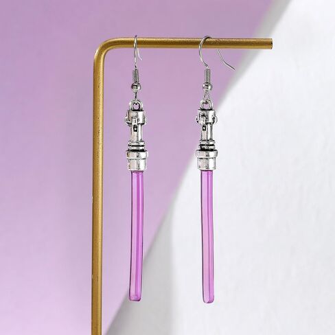 Sta War Lightsaber Drop Earrings,2 Pairs Classic Movie Red and Blue Dangle Earrings for Women Fans in Saudi Arabia