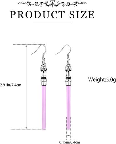 Sta War Lightsaber Drop Earrings,2 Pairs Classic Movie Red and Blue Dangle Earrings for Women Fans in Saudi Arabia