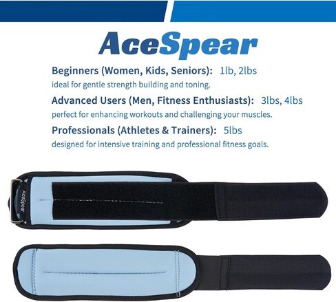 AceSpear Ankle Weights Sets for Men Women Kids 1lb 2lb 3lb 4lb 5lb Leg Weights Arm Wrist Weights Gym for Foot Exercise Training Workout Walking Jogging Yoga in Kuwait