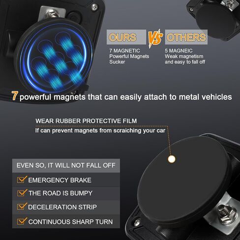 2 Pcs 6.5 Inch Oval Amber/White Strobe Lights 24LED Recessed With Rubber Grommets and 3-prong Wire Pigtails for trucks and trailer lights, IP67, Clear lens 10V-30V in Saudi Arabia