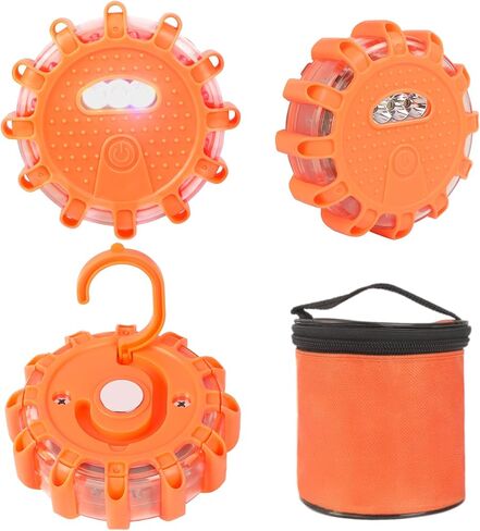 2 Pcs 6.5 Inch Oval Amber/White Strobe Lights 24LED Recessed With Rubber Grommets and 3-prong Wire Pigtails for trucks and trailer lights, IP67, Clear lens 10V-30V in Saudi Arabia