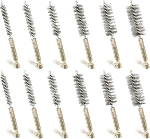 12 PCS فرشاة سلكي للتدريب ، Cepillo de Alambre Para Taladro ، مجموعة فرشاة سلك الحفر ، تأتي مع 1/4 بوصة سداسية ، أحجام مختلفة (8 ، 10 ، 12 ، 15 ، 17 ، 19 ملم) لإزالة الصدأ وتنظيف الأنابيب in Saudi Arabia