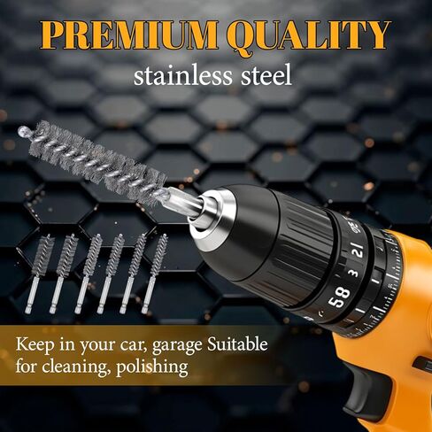 24 PCS Bore Brush for Drill ، فرشاة فرشاة من الفولاذ المقاوم للصدأ مجموعة فرشاة تنظيف الأسلاك لحفر الطاقة تأثير سلك سلك سلك تنظيف مجموعة فرشاة (8/10/12/15/17/19MM) in Kuwait