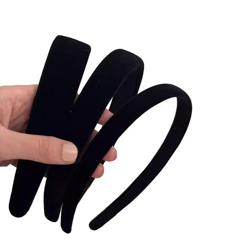 أوتروب الأسود المخملية المبطنة المبطنة للنساء ، وعصابة رأس بسيطة ناعمة للبنات والمراهقين ، لا أسنان لا أسنان إكسسوارات الشعر السميكة in Kuwait